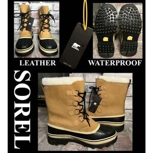 Sorel Men's Leather Caribou Waterproof Nm1000-281 Snow Ankle Boot Size 9